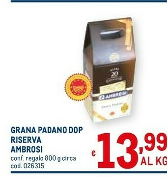 Metro Grana padano dop riserva offerta