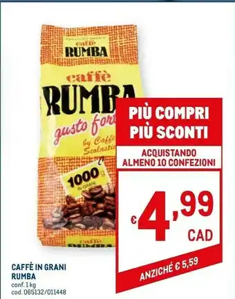 Metro Caffe rumba in grani offerta