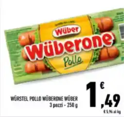 Conad City Würstel pollo wüberone wüber 3 pezzi - offerta