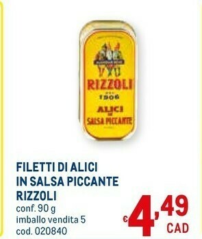 Metro Alici in salsa piccante 90 g(ml) offerta