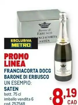 Metro Barone di erbusco franciacorta docg offerta