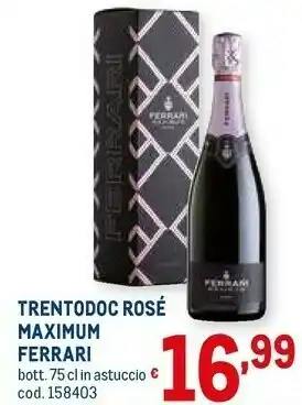 Metro Trentodoc rosé maximum offerta