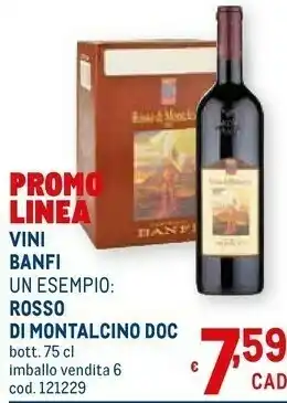 Metro Rosso di montalcino doc 750 ml offerta