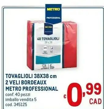 Metro Metro professional tovaglioli offerta