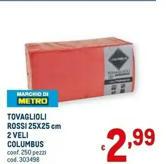 Metro Tovaglioli rossi offerta