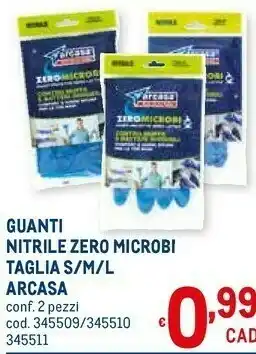 Metro Arcasa guanti nitrile zero microbi offerta