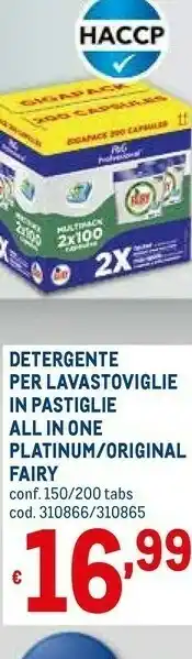 Metro Platinum all in one detersivo per lavastoviglie capsula 75 pezzo(i) offerta