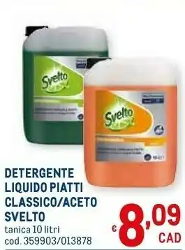 Metro Svelto detersivo piatti offerta