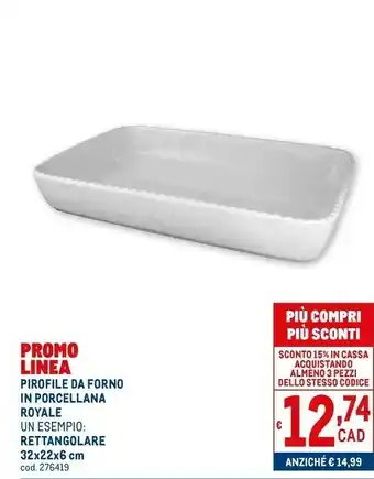 Metro Pirofile da forno in porcellana royale offerta