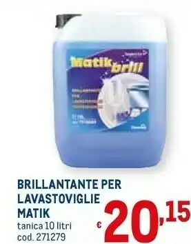 Matik brillantante per lavastoviglie
