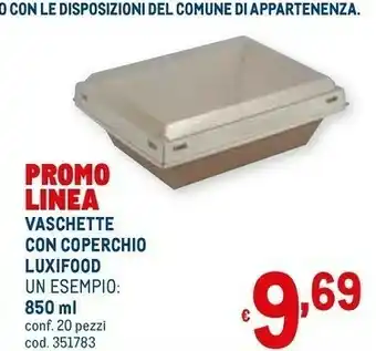 Metro Luxifood vaschette con coperchio offerta