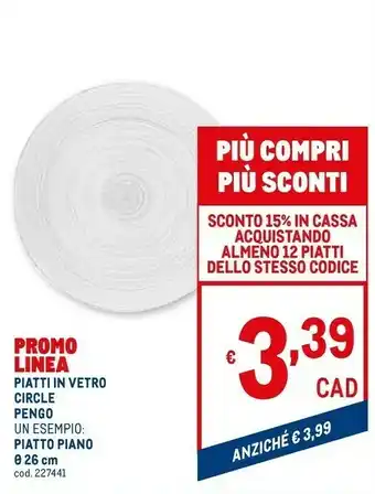 Metro Piatti in vetro circle offerta