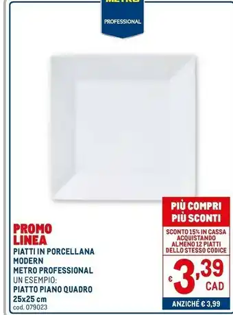 Metro Piatti in porcellana modern metro professional offerta