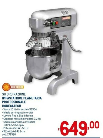 Metro Horecatech impastatrice planetaria professionale offerta