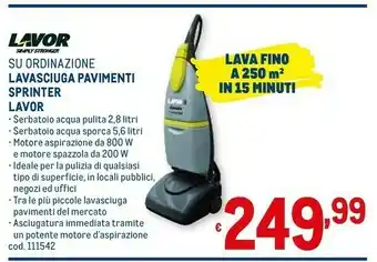 Lavor lavasciuga pavimenti sprinter 111542