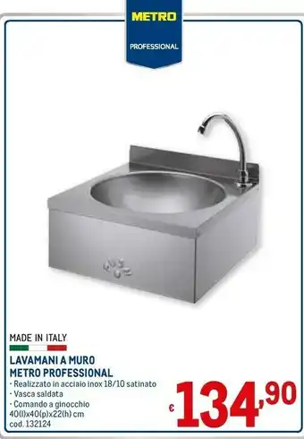 Metro professional lavamani a muro