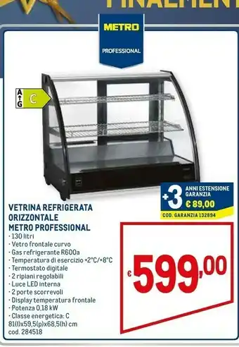 Metro Metro professional vetrina refrigerata orizzontale 130 l offerta
