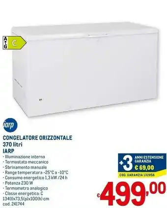 Metro Iarp congelatore orizzontale 370l 241744 offerta