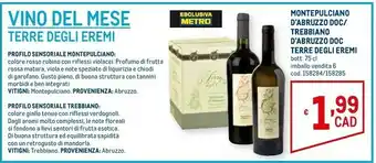 Metro Terre degli eremi montepulciano abruzzo doc/ trebbiano abruzzo doc offerta
