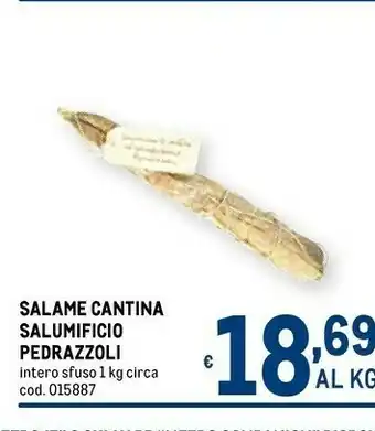Metro Salumificio pedrazzoli salame cantina offerta