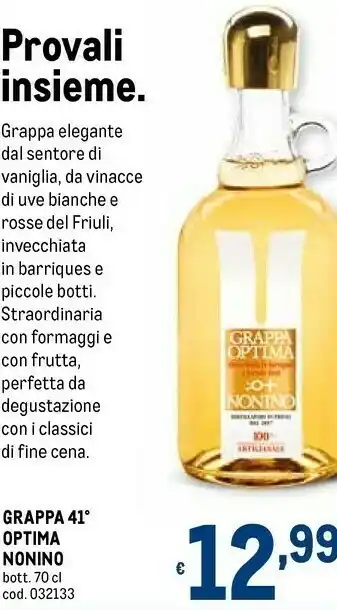 Metro Nonino - grappa offerta