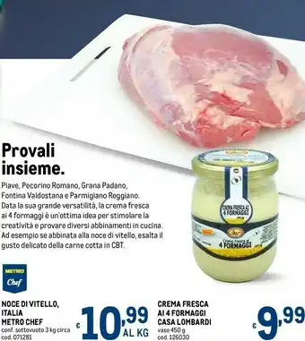 Metro Metro chef noce di vitello offerta