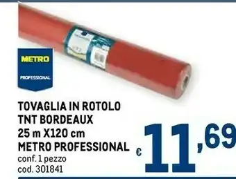 Metro Tovaglia in rotolo tnt bordeaux 25 m x120 cm metro professional offerta