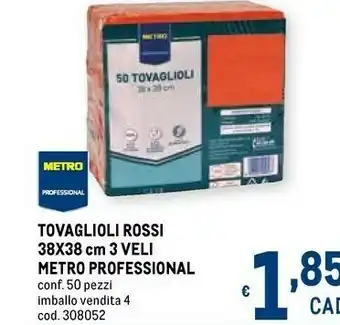 Metro Metro professional metro professional tovaglioli rosi 38x38 cm 3 veli offerta