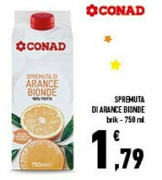 Conad City Conad - spremuta di arance bionde 750 g(ml) offerta