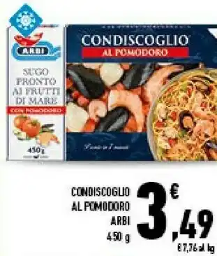 Conad City Condiscoglio sugo pronto ai frutti di mare con pomodoro 450 g(ml) offerta