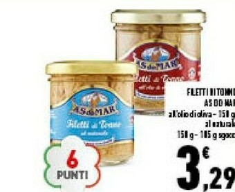 Conad City Filetti di tonno al naturale 150 g(ml) offerta
