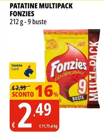 Tigros Patatine multipack FONZIES offerta