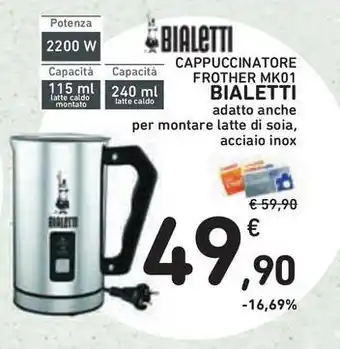 Conad Superstore Cappuccinatore frother mk01 bialetti offerta