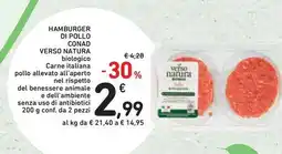 Conad Superstore Hamburger di pollo conad verso natura offerta