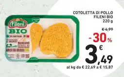 Conad Superstore Cotoletta di pollo fileni bio offerta