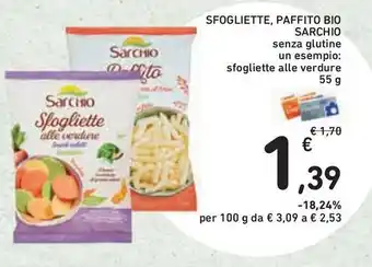 Conad Superstore Sfogliette, paffito bio sarchio offerta