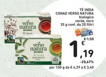 Conad Superstore Tè india conad verso natura biologico verde offerta