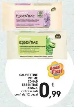 Conad Superstore Salviettine intime conad essentiae lenitive, rinfrescanti offerta