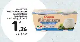 Conad Superstore Ricottine conad alimentum senza lattosio offerta