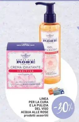 Conad Superstore Linea per la cura e la pulizia del viso acqua alle rose prodotti assortiti offerta