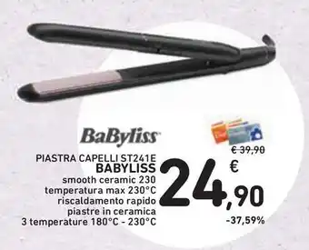 Conad Superstore Piastra capelli st241e BABYLISS offerta