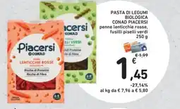 Spazio Conad Pasta di legumi biologica conad PIACERSI offerta