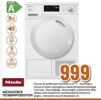 Expert Miele asciugatrice TEC665WP125EDITION offerta