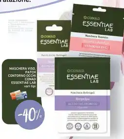 Conad Superstore Maschera viso, patch contorno occhi conad essentiae lab offerta