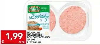TuoDi Fileni Leggiadre Hamburger Pollo e Tacchino 200gr offerta