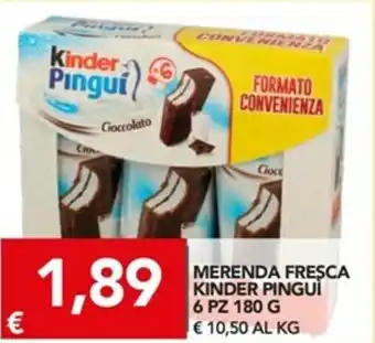 TuoDi Kinder Pinguí Merenda Fresca 6pz 180g offerta