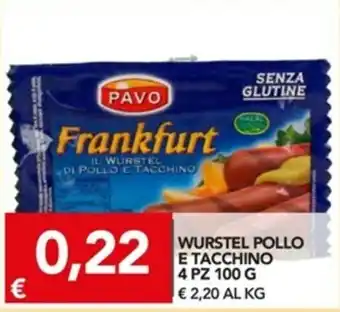 TuoDi Würstel Pollo e Tacchino 3pz 100g offerta