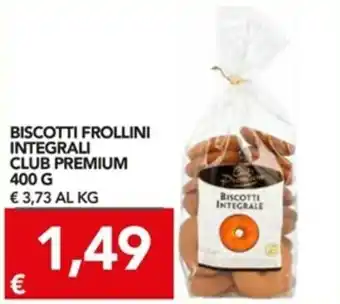 TuoDi Club Premium Biscotti Frollini Integrali 400g offerta