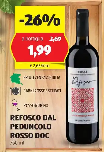 ALDI Refosco dal peduncolo rosso doc offerta