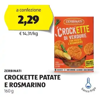 ALDI Zerbinati crockette patate e rosmarino offerta